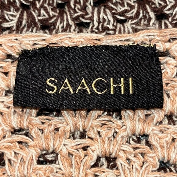 SAACHI Birdie Colorblock Crochet Cropped Sweater Cardigan Jacket -Made in India - Picture 12 of 13